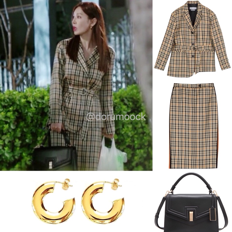 세젤예 김소연 패션 9화 : 클루드 클레어 자켓 & 스커트 & 블랙 뮤즈 귀걸이 & 콜라보토리 블라우스 & 조이그라이슨 가방 17회 18회