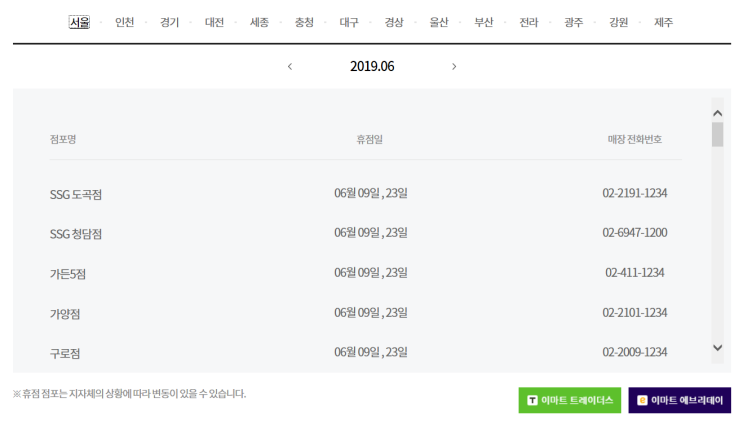 5월 이마트 휴무일 영업시간 오픈시간 트레이더스 언제 쉬는날 일까 : 과일조아송 안무 정리