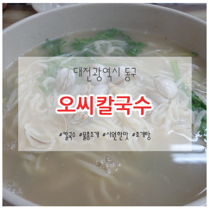 대전 칼국수 :: 본점에서 먹는 물총조개의 시원함 '오씨칼국수'