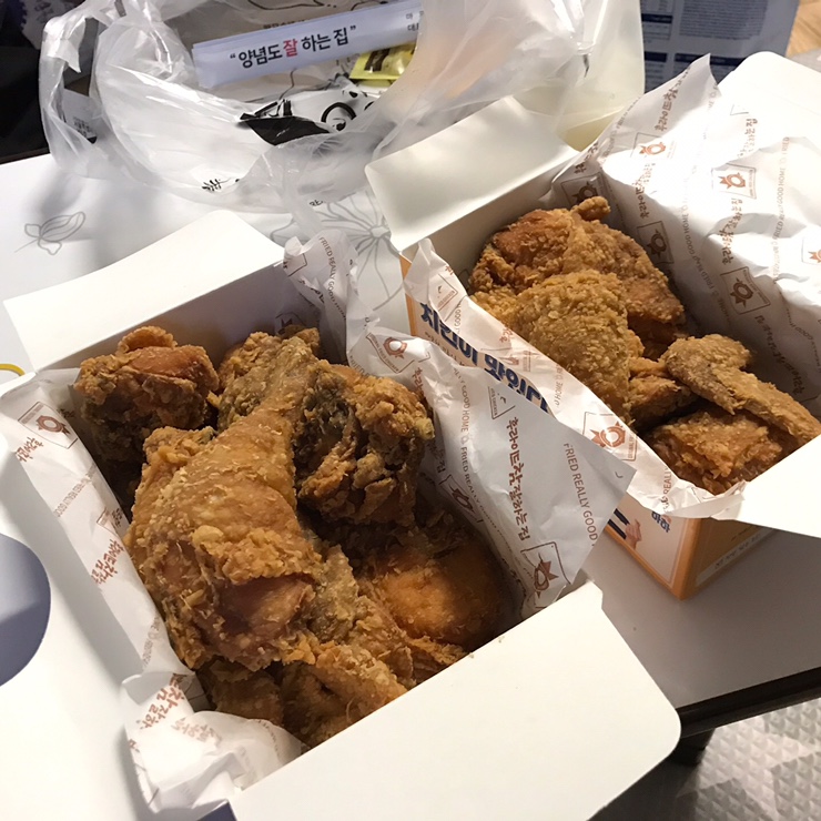 오랜만에 후라이드 참 잘하는집 먹은 후기!