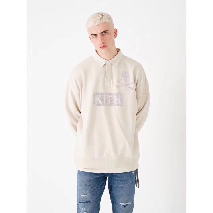 마스터 마인드 제팬 2019 *KITH 스컬 큐빅 카라 맨투맨