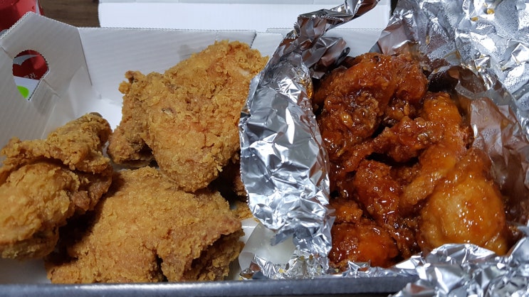 bbq 황금올리브치킨 반반 후기