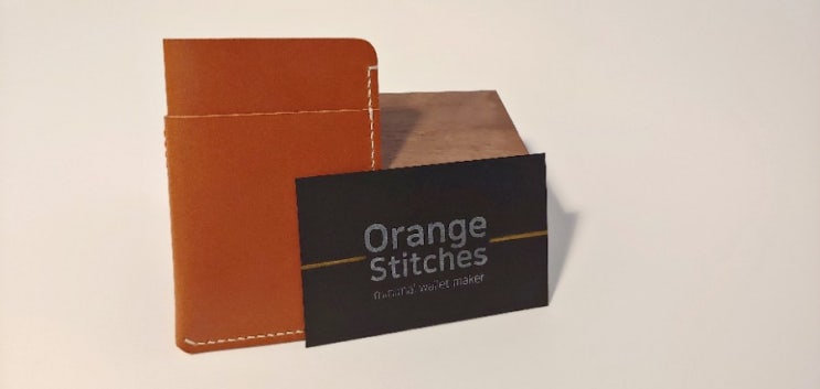 수제가죽지갑<Orange Stitches>