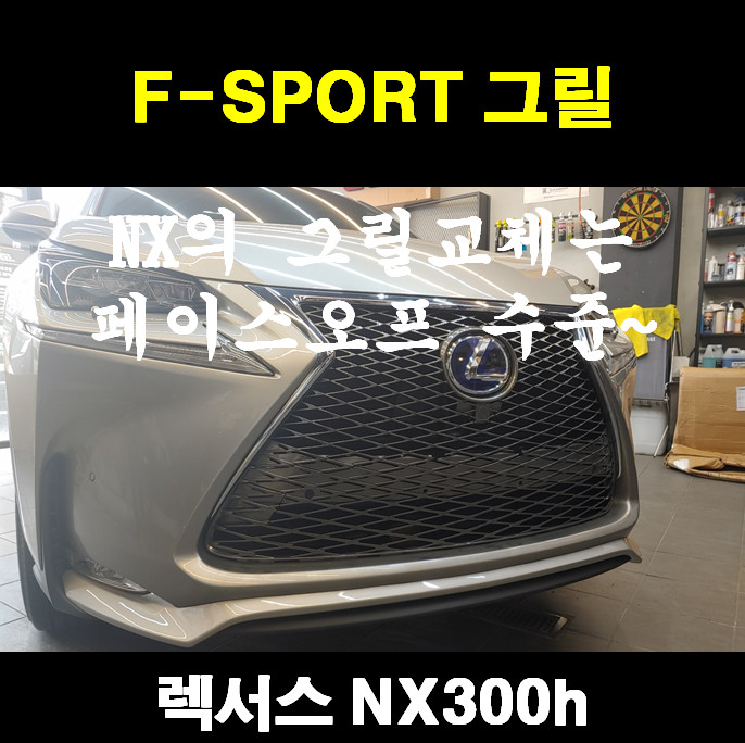 렉서스 NX300h F스포츠 그릴& 립스포일러 교체 (페이스오프라 봐도 무방한 FSPORT 그릴~)