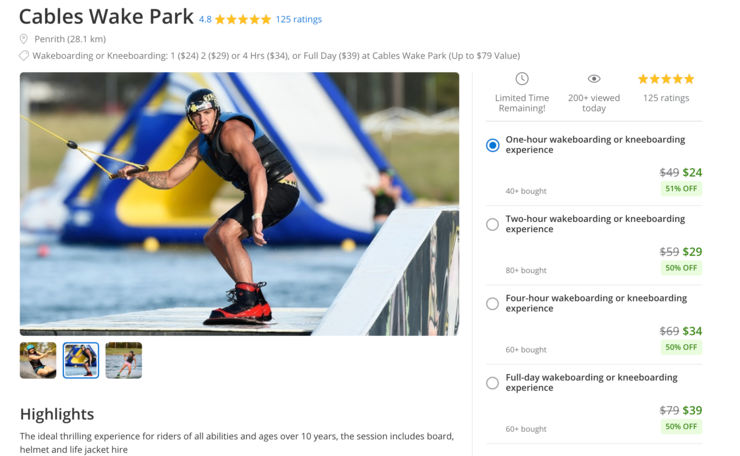   Σ 호주 펜리스 : 케이블 웨이크보드  Australia Penrith Cables Wake Park