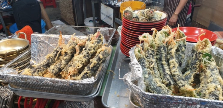 제주민속오일장 맛집 왕김말이 민아네 '분식의 끝판'