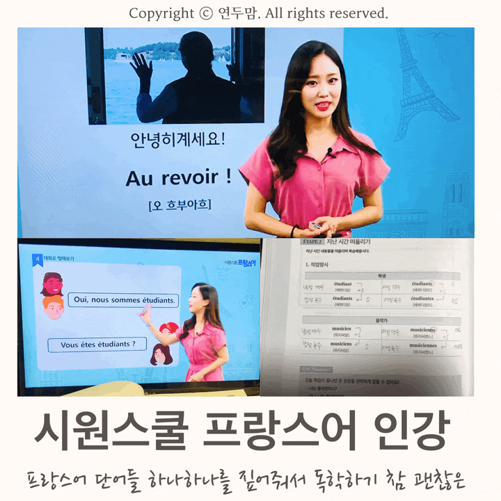 [ 시원스쿨 프랑스어 인강 ] 프랑스어 단어 하나, 하나를 짚어줘서 독학하기 참 괜찮은 시원스쿨 프랑스어 인강