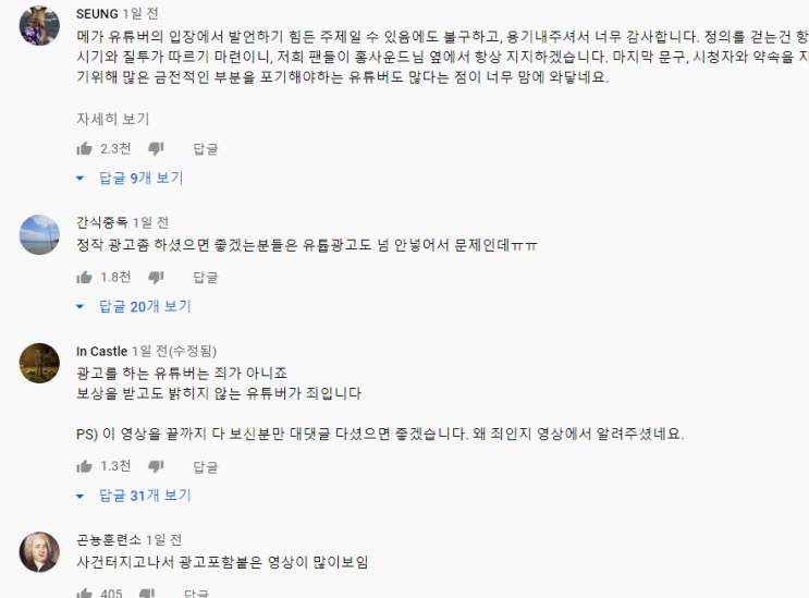 유튜브 뒷광고 실태 고발한 홍사운드