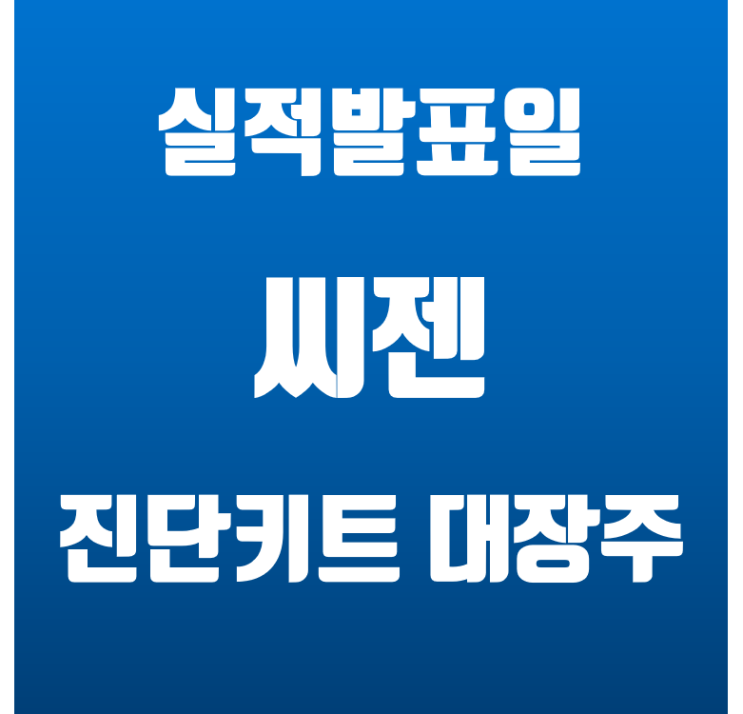 씨젠 실적발표일, 개인적인 투자생각