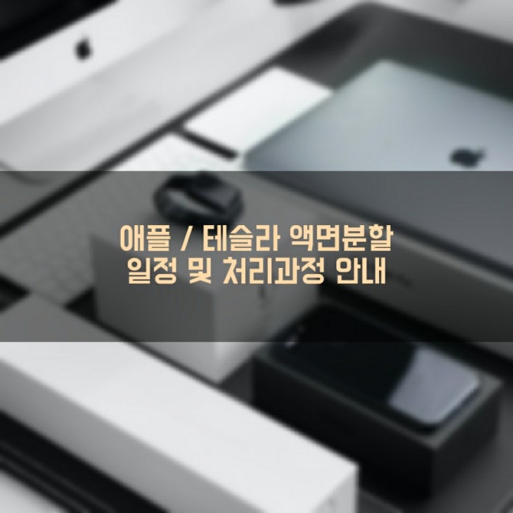 애플, 테슬라 액면분할 관련한 주식분할 일정 및 처리과정 안내 문자를 받았어요!