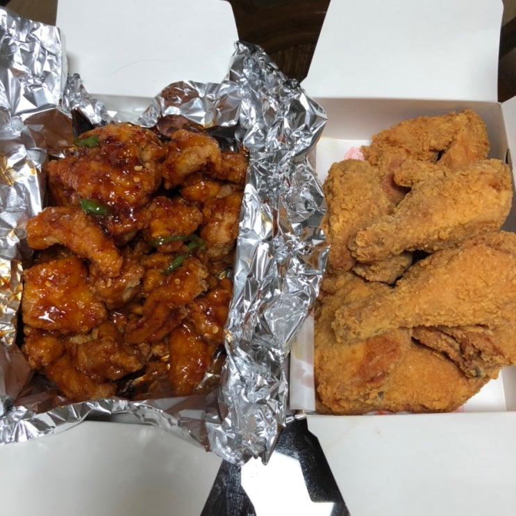 티바두마리치킨 :: 땡초갈릭+후라이드 _ 홍진영 새해 달력까지~