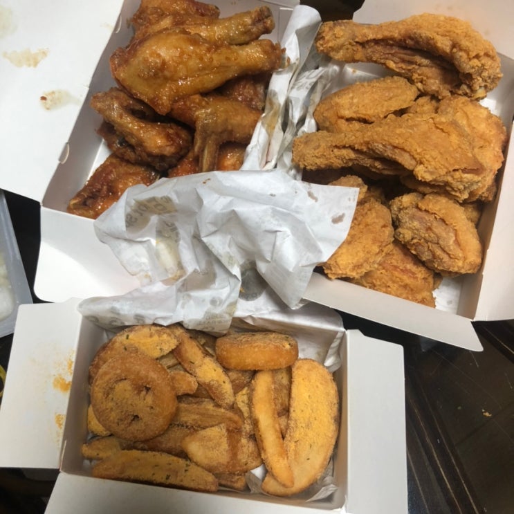 티바두마리치킨 _ 마늘간장 + 후라이드 + 황금감자 :: 내돈내먹 후기