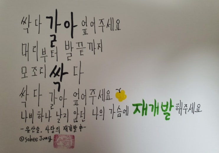 #63. 유산슬 사랑의 재개발 캘리그라피- 정소희 디렉터