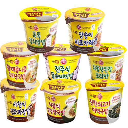 나만없어! 상품 오뚜기 컵밥 전주비빔차돌강된장김치알밥양송이비프사천짜장설렁탕미역국황태해장 1세트