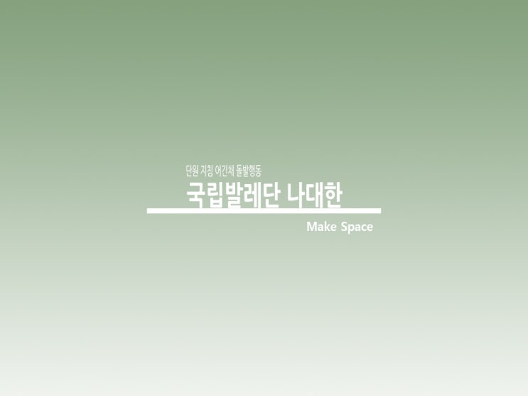 나대한 발레리노 단원 지침 무시한채 돌발행동