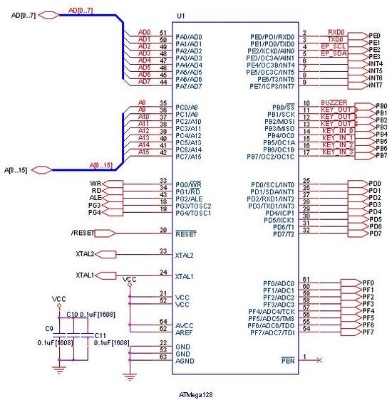 ATmega128 외부 메모리 장착 설계 : 네이버 블로그