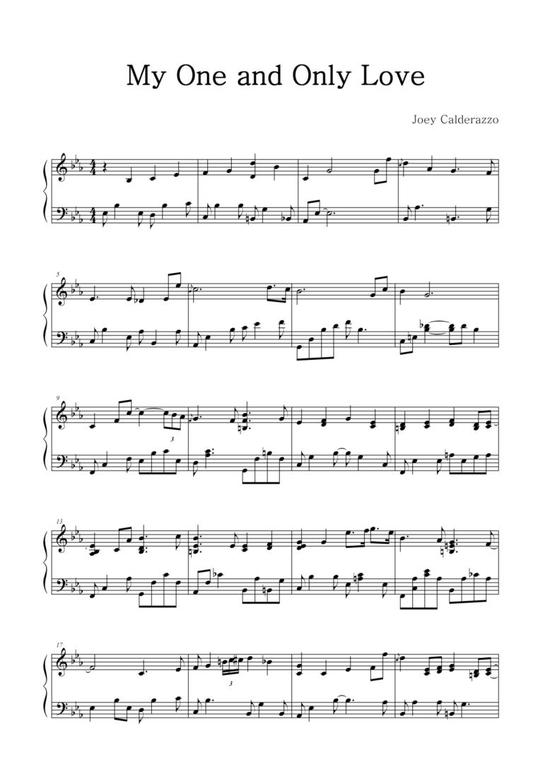 재즈악보 Joey Calderazzo My One And Only Love 네이버 블로그