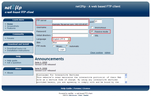 Port가 모두 막힌 곳에서 아주 훌륭한 대안인 Web FTP, net2ftp : 네이버 블로그
