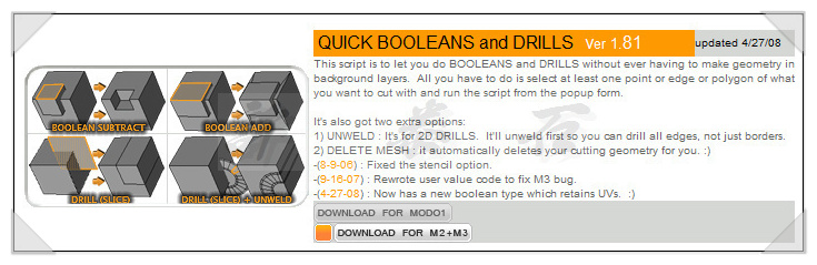 Quick Booleans and Drills, Quick Bridge,Quick Mirror, Quick Pipe Script ...