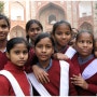 Girls in Humayun's Mausoleum, Delhi, India