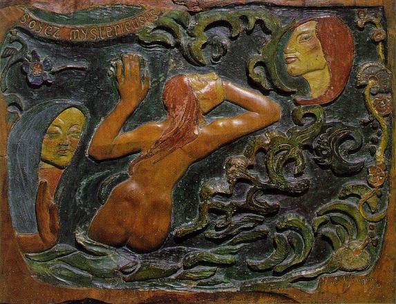 Paul Gauguin-Mysterious Source 20"x26"   on Canvas 