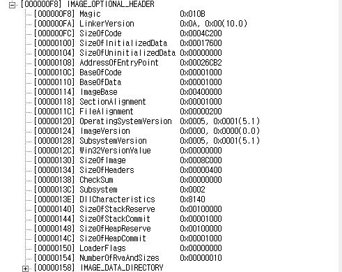 |실행파일(PE) 기본구조 2| IMAGE_OPTIONAL_HEADER : 네이버 블로그