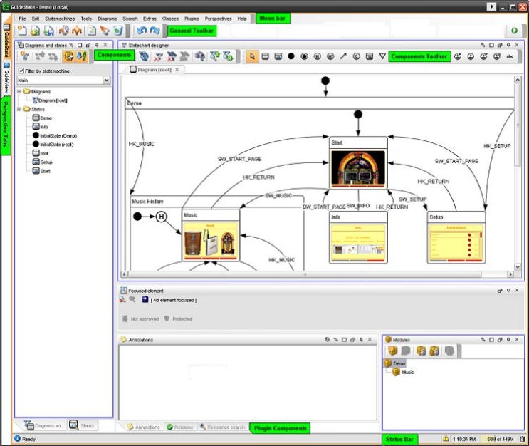 EB GUIDE Studio 분석:상태 다이어그램 - 차량용 인포테인먼트(Infotainment) 개발을 위한 최고의 도구 : 네이버  블로그