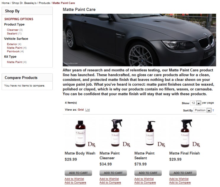 [Dr. Beasley's] Matte Paint Care + 무광페인트 + Matte Body Wash + Matte Paint Cleanser + Matte Final