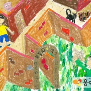 방문미술 홍익아트 아동미술 작품 "미로에 갇힌 모습"