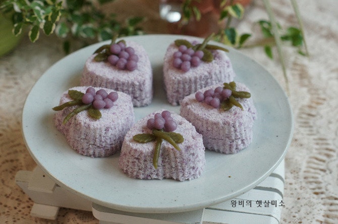 포도 설기떡 은은한 보라빛 향기 예쁜맛 - 포도요리 : 네이버 블로그