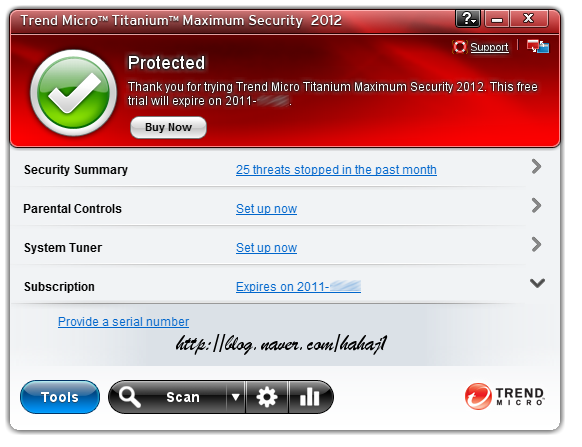 Trend Micro Titanium Maximum Security 2012 EICAR 다운로드 테스트 : 네이버 블로그