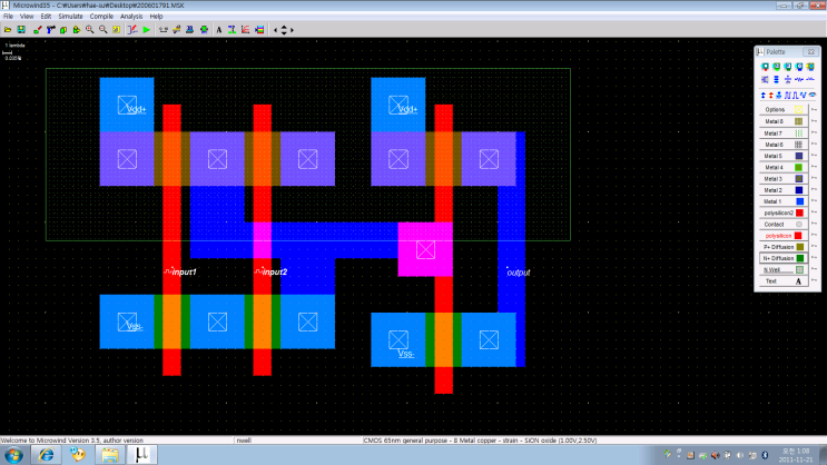 (레이아웃)2 input and gate layout 입니다. : 네이버 블로그