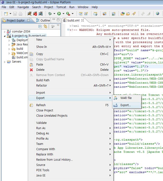 Eclipse에서 Ant build.xml 파일 자동으로 생성하기. : 네이버 블로그