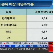 예상배당 수익율 유망주(한경와우TV 캡쳐)