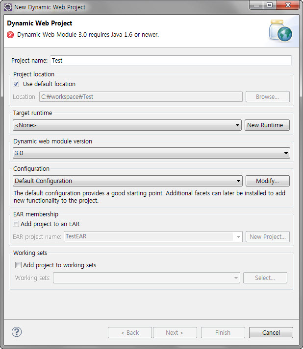 이클립스에서 Dynamic Web Project 생성시 : 네이버 블로그