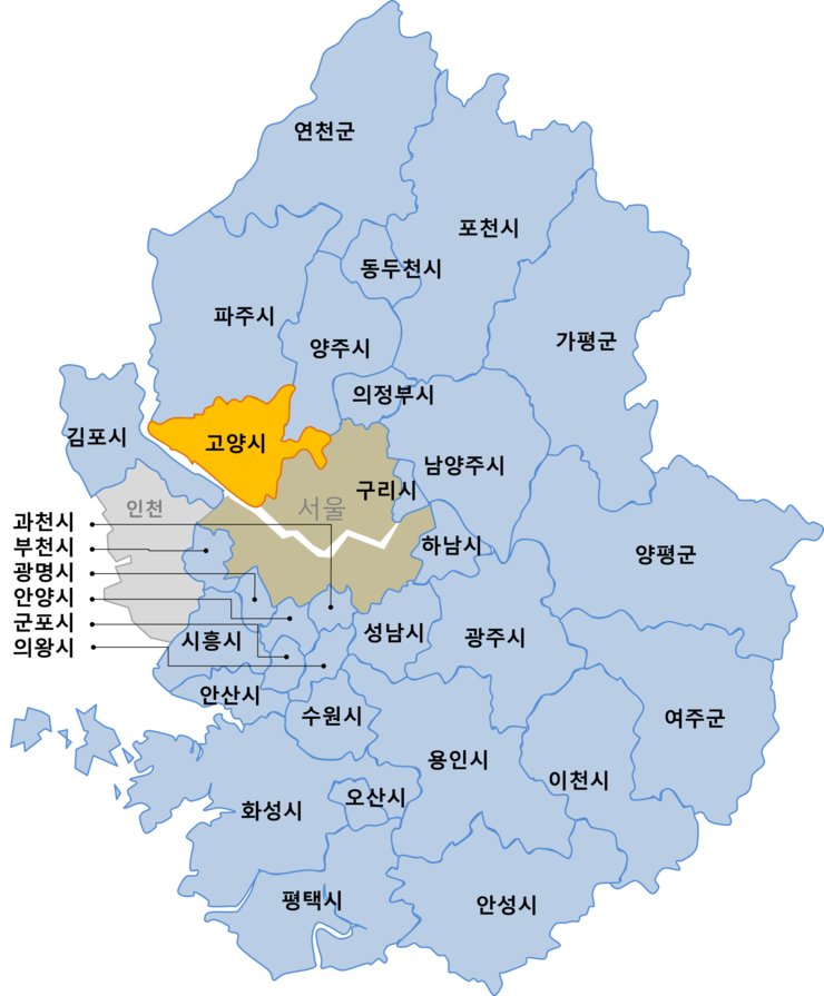 지역화 교과서 경기도 행정구역도 : 네이버 블로그