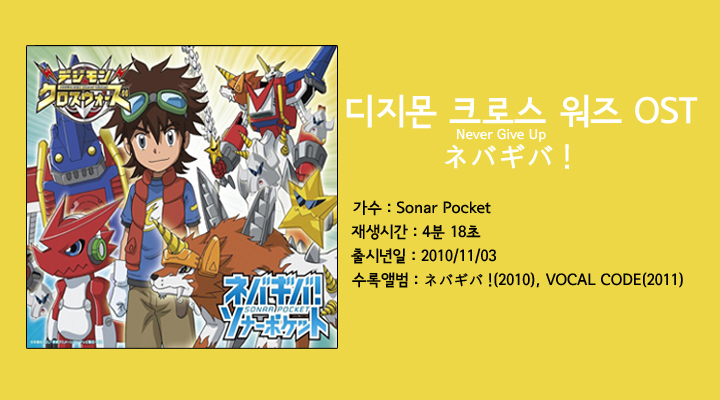 디지몬 크로스 워즈 1기 오프닝 Sonar Pocket ネバギバ Never Give Up 듣기 가사 네이버 블로그 디지몬 크로스 워즈 1기 오프닝 Sonar Pocket ネバギバ Never Give Up 듣기 가사 네이버 블로그