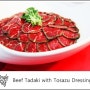 케이터링 메뉴 Beef Tadaki with Tosazu Dressing (토사즈 드레싱을 곁들인 쇠고기 타타끼)