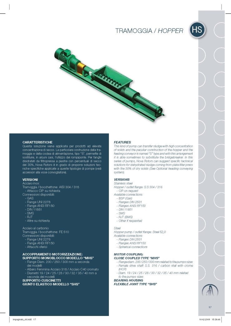 Nova Rotors HS Series : Sludge Pumps 슬러지 펌프 : 네이버 블로그