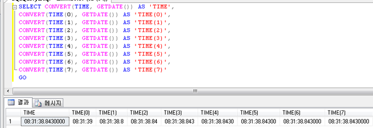 [MS-SQL] mssql TIME 데이터 형식 : 네이버 블로그