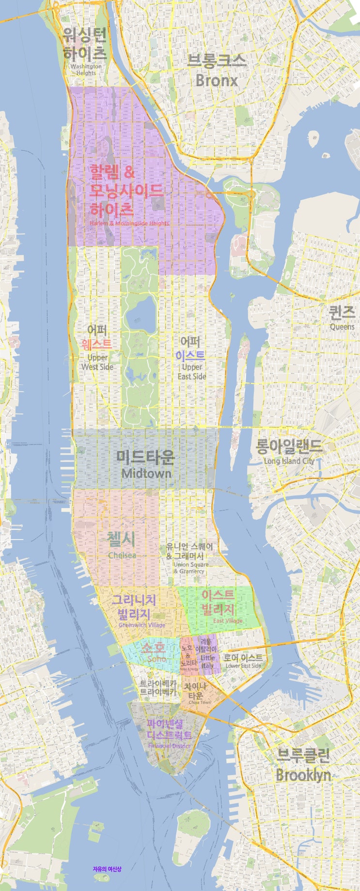 뉴욕 지도 - 출력가능한 뉴욕지도. : 네이버 블로그, image size:743x1838