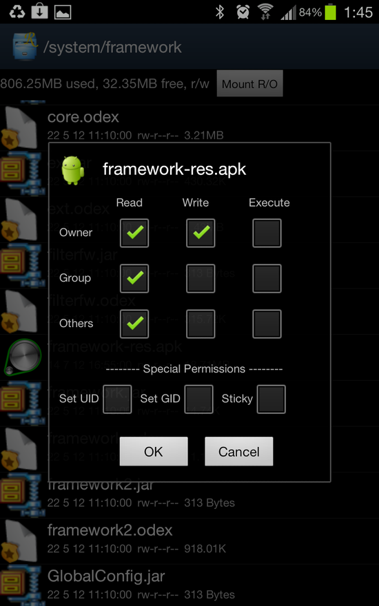 3. 핸드폰에 기존 framework-res.apk 교체하기 : 네이버 블로그