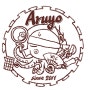aruyo_logo, character, name card.
