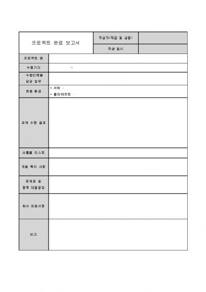 완료보고서(프로젝트 수행 완료시) : 네이버 블로그 완료보고서(프로젝트 수행 완료시) : 네이버 블로그