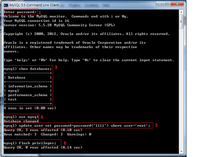 MySQL Command Line Client 디비 접속 및 비밀번호 설정 : 네이버 블로그