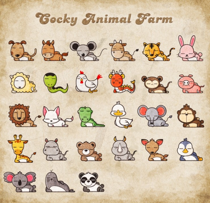 귀여운 동물 사진 만화