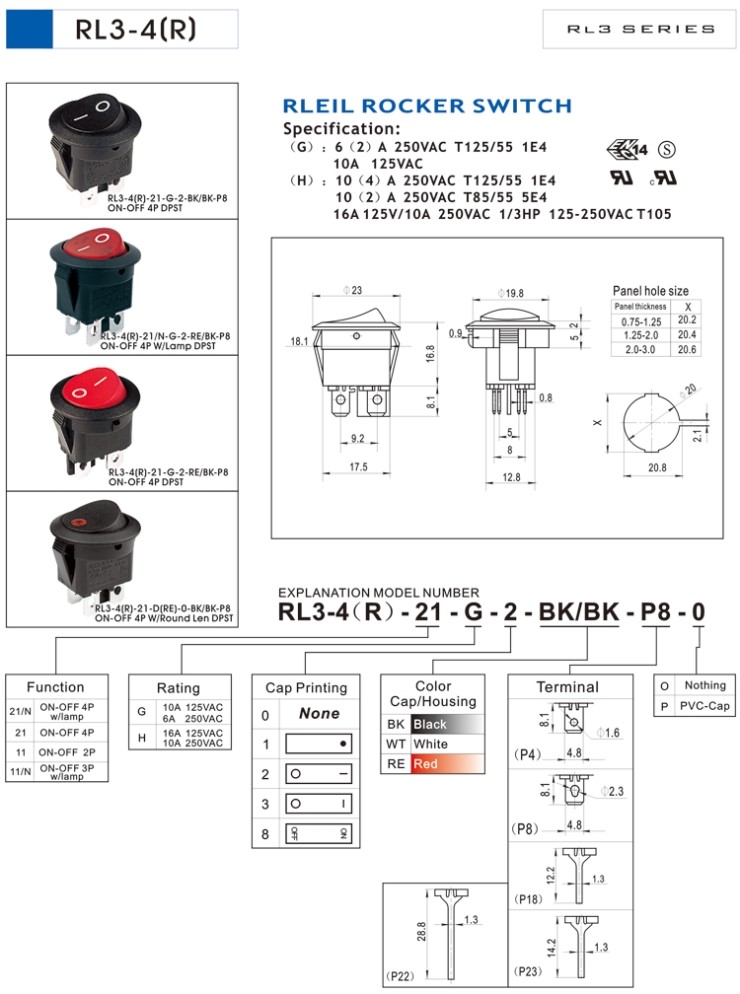 라커스위치,RLEIL,RL3-4(R)-21-G-2-BK/BK-P8,RL3-4(R)-21-G-2-RE/BK-P8 : 네이버 블로그