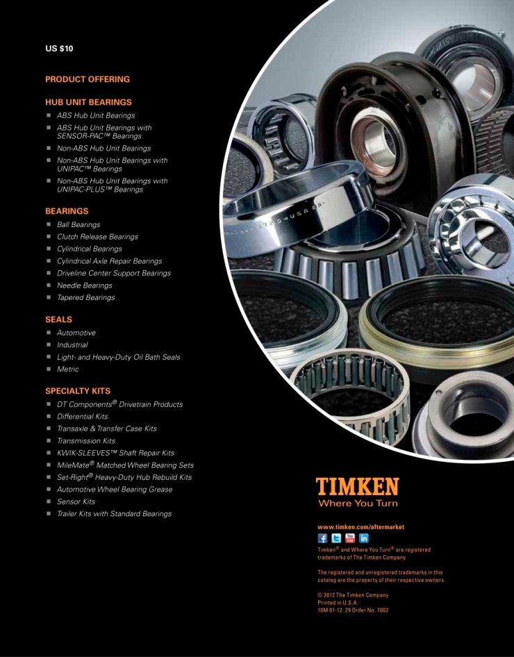 TIMKEN CATALOG 팀켄베어링 카다로그 HUB UNIT BEARING SEALS SPECIALTY KITS 네이버 블로그