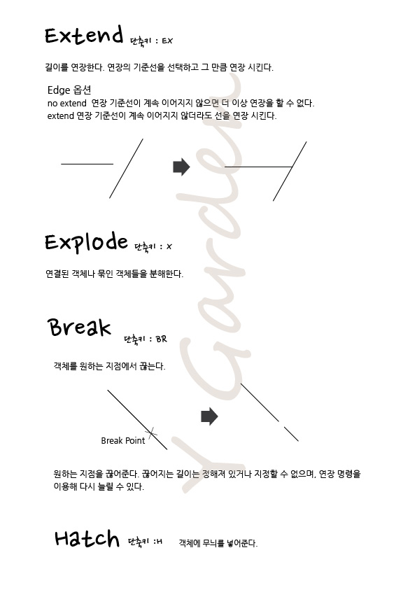 [캐드-수정Tool]Extend, Explode, Break, Hatch, Block : 네이버 블로그