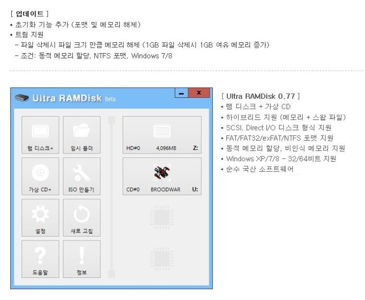국산 램디스크 - Ultra RAMDisk 0.77 : 네이버 블로그